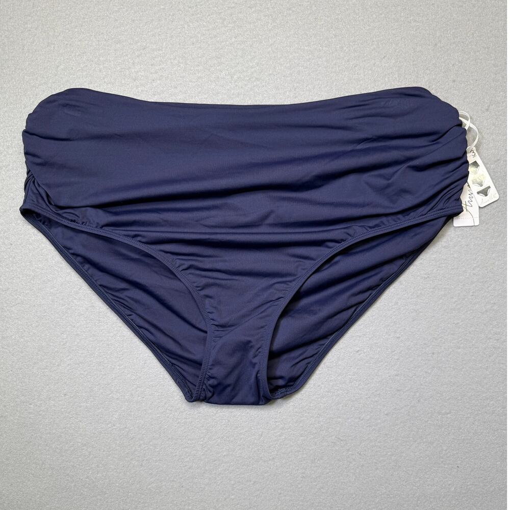 Anne Cole Plus Size High-Waist Convertible Bikini Bottoms navy 22W $64
